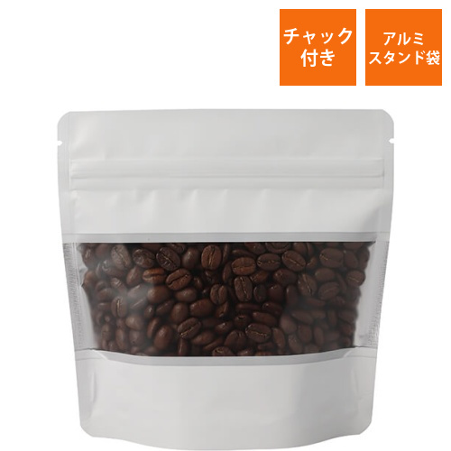 アルミスタンドチャック袋 S 窓付 マット白画像