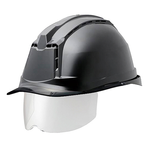 PC製ﾍﾙﾒｯﾄ(αﾗｲﾅｰ･ｸﾘｱﾊﾞｲｻﾞｰ･ｼｰﾙﾄﾞ面･通気孔) ﾌﾞﾗｯｸ/ｽﾓｰｸ 1個画像