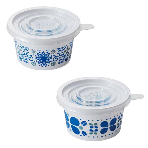 使い捨て容器　6個入り　フタ付フルーツカップ　小　青花画像
