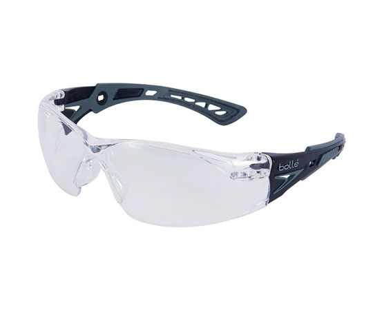保護メガネ　RUSH　Plus　ブラック×ウォルフグレー　クリア画像