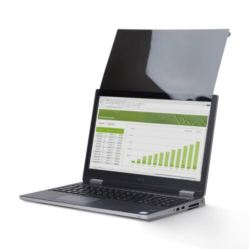 のぞき見防止プライバシーフィルター　12.5型対応　1枚 包装された状態で、製品の詳細が一部見える角度。