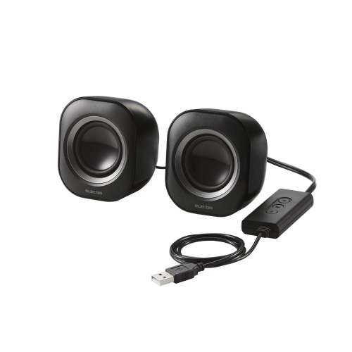 ＰＣスピーカー　有線　ＵＳＢ－Ａ接続　小型　黒
