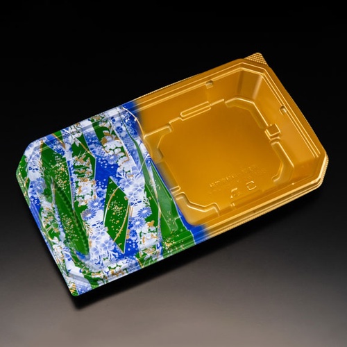 リスパック 冷麺容器 バイオ 楽麺コンボ 26-15B きおり青 本体画像