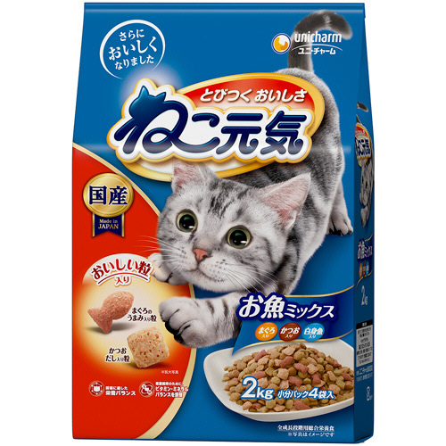 ねこ元気おいしさﾊﾞﾗﾝｽ全猫用お魚ﾐｯｸｽ かつお･白身魚入2.0kg 1ｾｯﾄ(5ﾊﾟｯｸ)画像