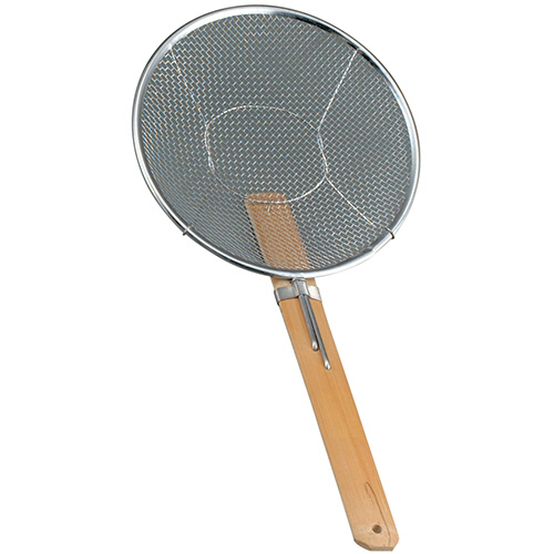 18-8 普及ﾀｲﾌﾟ 竹柄そばあげ 横型 27cm 1本