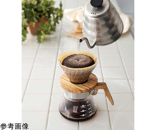 V60透過ドリッパーオリーブウッド 透明な樹脂と木材が美しく組み合わされた上からのアングル