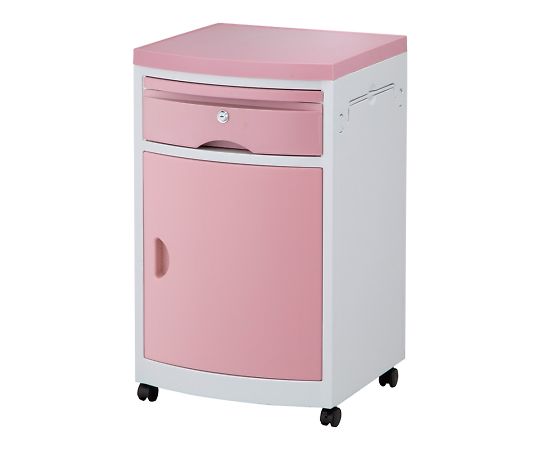 床頭台（鍵付き）　ピンク画像