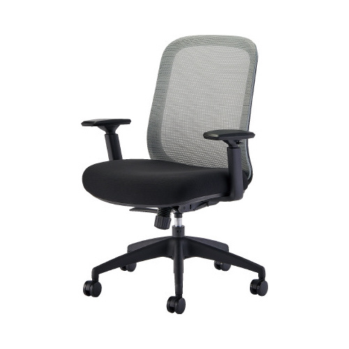 マイクチェア　肘付　ヘッド無し　グレー