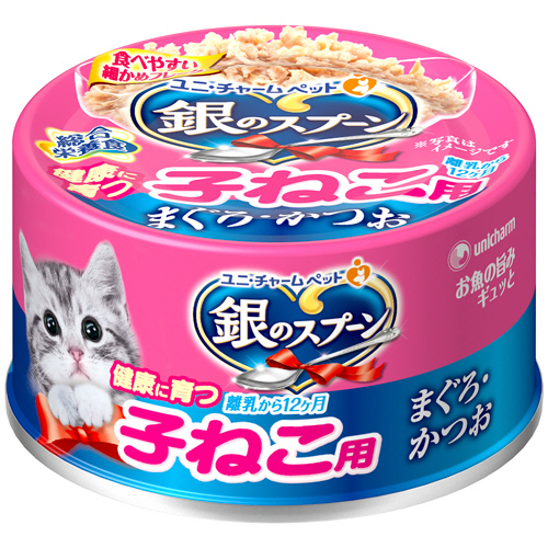 銀のｽﾌﾟｰﾝ缶 健康に育つ子ねこ用 まぐろ･かつお 70g 1ｾｯﾄ(6個)画像