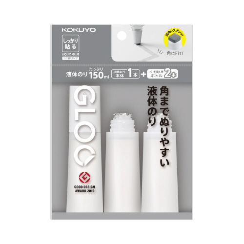 グルー液体のり　しっかり貼る　本体＋つけ替え用画像