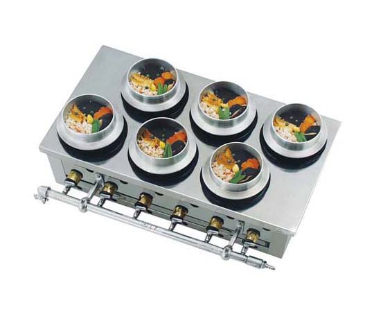釜飯用ガステーブル AK-6(6ヶ口)都市ガス