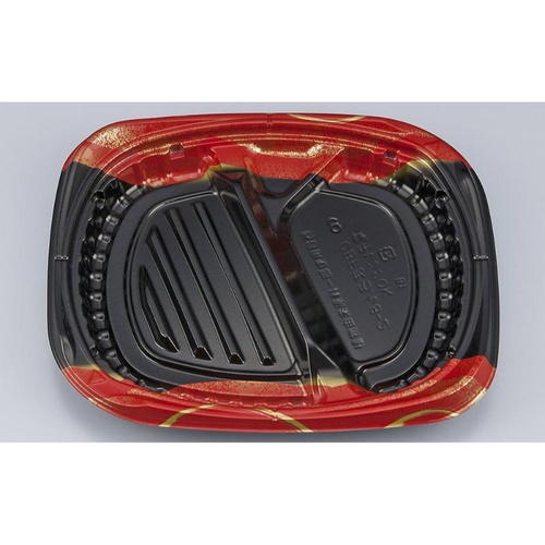 シーピー化成 弁当容器 CBFまろん8-2 光重赤 本体画像