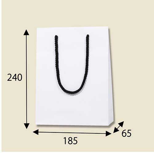 おしゃれなマット仕様で、白の手提げ紙袋