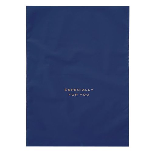 ラッピング用品 梨地バッグネイビー-LM(30枚) ヘッズ画像