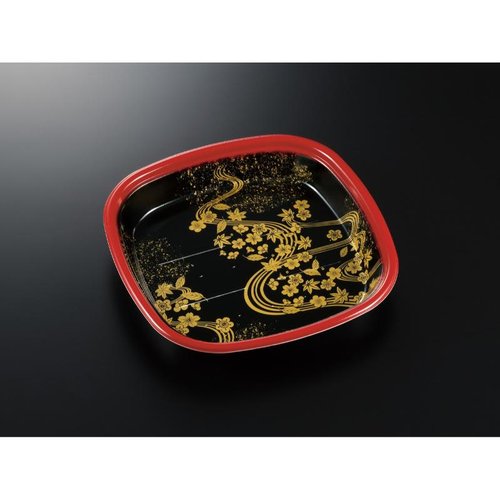 寿司容器 美軽角桶 2 花泉R-黒 身 中央化学