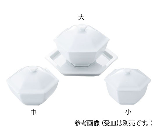 白磁 六角蓋物 中画像
