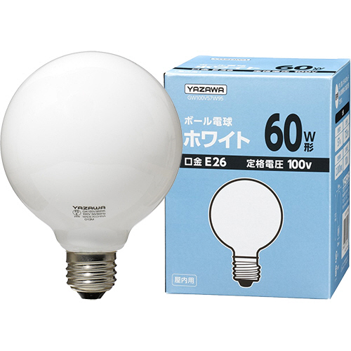 ﾎﾞｰﾙ電球 60W形 E26口金 ﾎﾜｲﾄ 1ｾｯﾄ(10個)画像