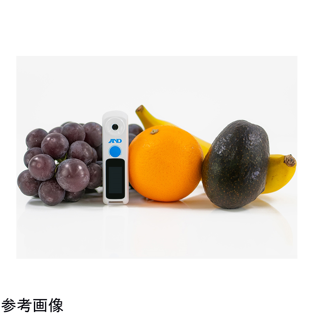 Bluetooth®内蔵 デジタル糖度計 正面から斜めに撮影された、ディスプレイが表示されている装置の様子