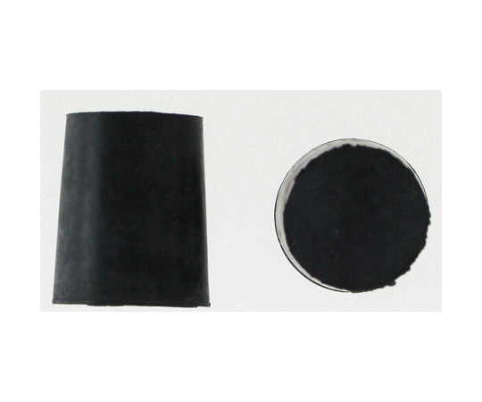 ゴム栓 上径22mm×下径19mm×高さ26mm 2個入 透明のゴム栓が上下に並んでいる様子、内部に空洞が見える状態