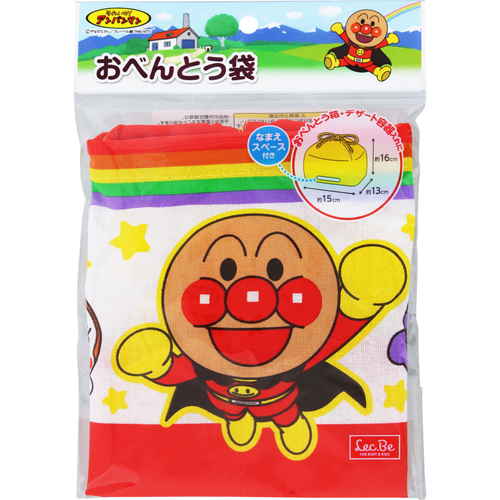弁当袋　アンパンマン　おべんとう袋 鮮やかな色合いでキャラクターが描かれたバッグの全体像