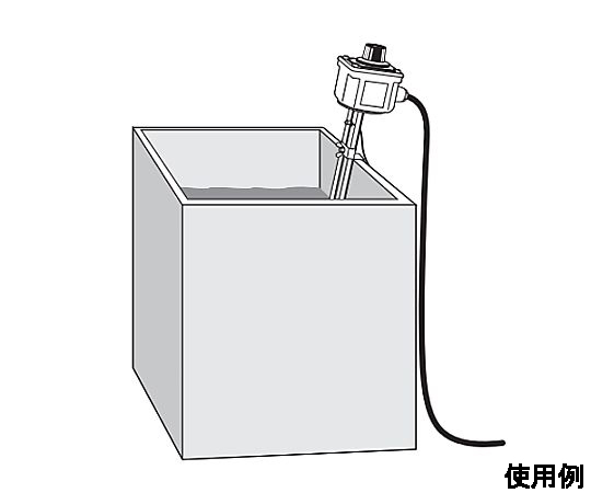 AC100V/1.0kW 凍結防止ヒーター(水槽用) 横から見たパイプ状のヒーターが取り付けられた状態