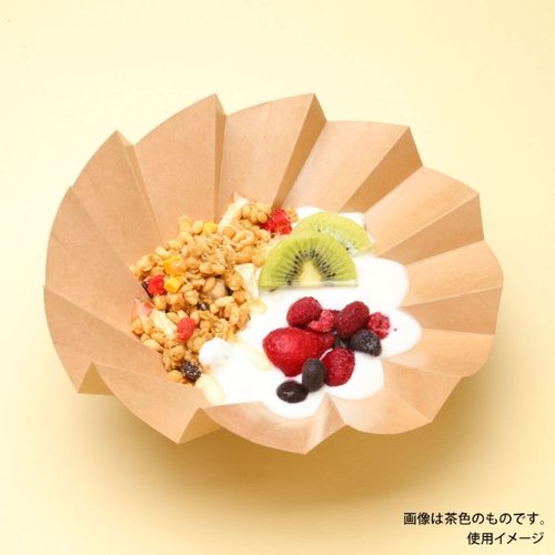 デリボックス おりがみカップ 小 白 シンメイ [ケース販売] 側面が見える無地のカップ、スタックされた状態。