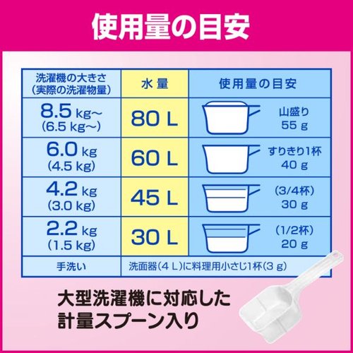 衣料用洗剤 ビック 除菌プラス 2.5kg 花王 正面から撮影された大きなパッケージ、鮮やかな青いデザインが目を引く状態