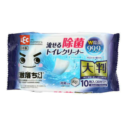 トイレクリーナー 激落ちくん 流せる除菌トイレクリーナー 大判10枚入り画像