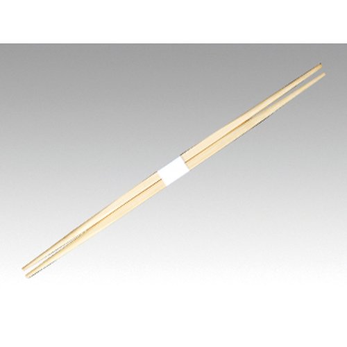 割箸 竹らんちゅう 24cm 白帯巻 ポリ入 100本 トラダ [ケース販売] 包装が施された100本入りの割箸が横向きで並べられた様子