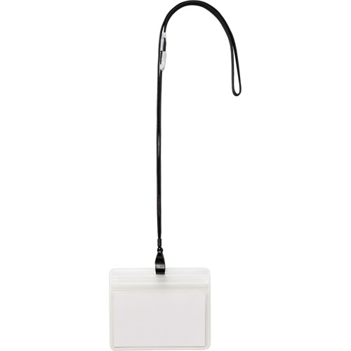 吊下げ名札 防水ﾁｬｯｸ付 大 黒 1ﾊﾟｯｸ(10個)画像