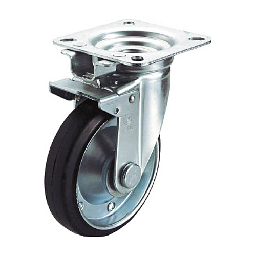 ﾕｰｴｲ 産業用ｷｬｽﾀｰ旋回固定式自在車 150径ｺﾞﾑ車輪 1個