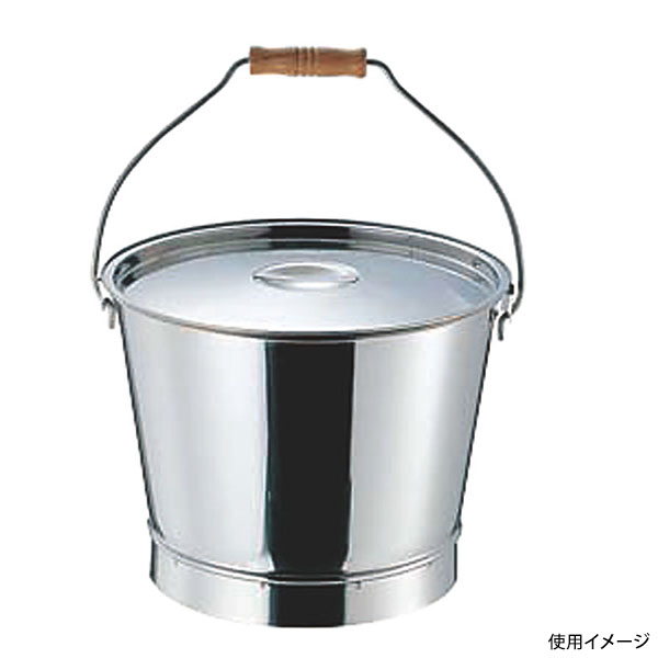 18-8溶接バケツ フタ 10L用 柄沢製作所