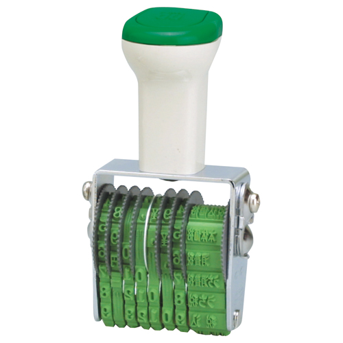 ﾃｸﾉﾀｯﾁ回転印 総額表示用8連 5号 和文ｺﾞｼｯｸ体･数字明朝体 1個画像