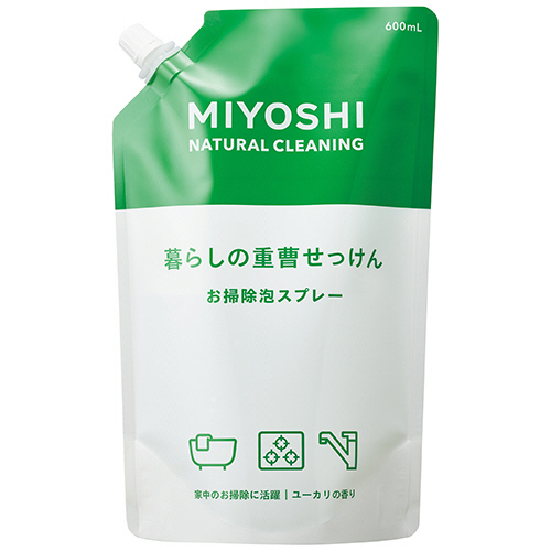 暮らしの重曹せっけん お掃除泡ｽﾌﾟﾚｰ つめかえ用 600mL 1個画像