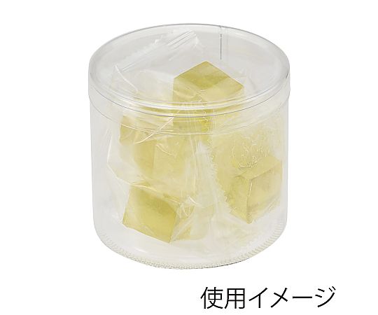 箱 クリスタルボックス PET円筒ケース 80×70 10個 透明な円筒ケースが並べられ、光が反射している様子