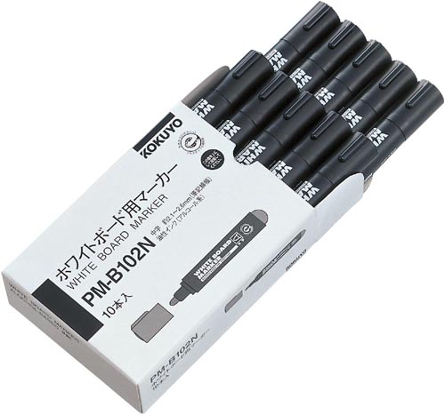 再生樹脂ホワイトボード用マーカー　中字　黒１０本画像