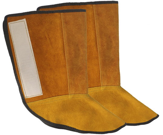 溶接用牛革靴カバー　最長部約27cm　イエロー