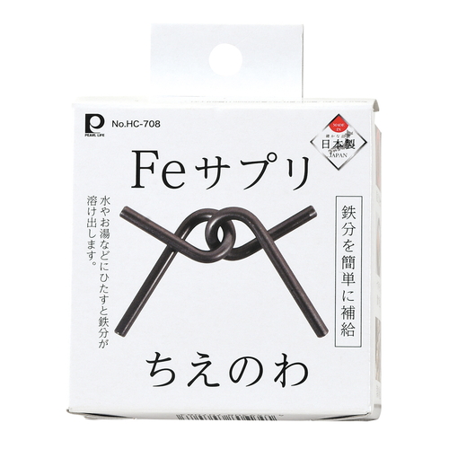 鉄玉　Feサプリ　ちえのわ　A パッケージが正面を向き、バックグラウンドは白でシンプルな印刷デザインが見える状態