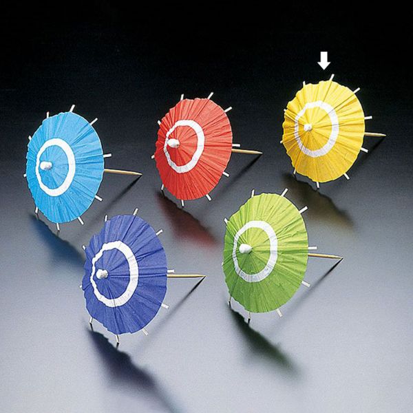 弁当飾り ミニ蛇ノ目傘B(小)黄 200本入 ヤマコー画像