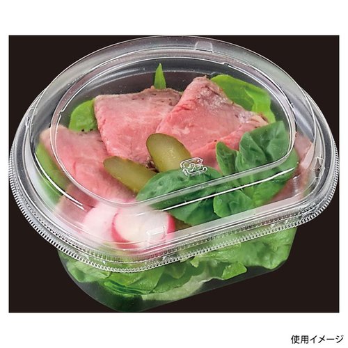 サラダ容器 APララ 14-12(55) 本体 エコ エフピコ 透明なプラスチック容器が斜め上から見える状態
