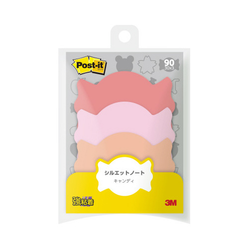 ポストイットシルエットノート強粘着キャンディＸ１０画像