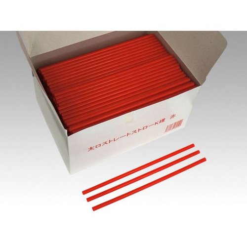 太口ストレートストローK赤裸500本 [バラ販売]画像