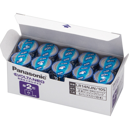 ｱﾙｶﾘ乾電池 ｴﾎﾞﾙﾀNEO 単2形 1箱(10本)画像