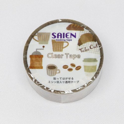 ラッピング用品 マスキングテープ SAIEN コーヒー 15mm×3m カミイソ産商 [ケース販売]画像