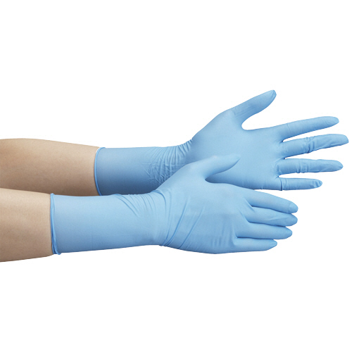 ﾆﾄﾘﾙ使い捨て手袋 ﾛﾝｸﾞ 粉なし 青 L 1箱(100枚)画像