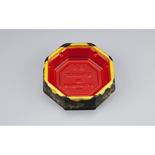 シーピー化成 弁当容器 BFハカマ集八角14 みやこ扇赤 本体(N)画像