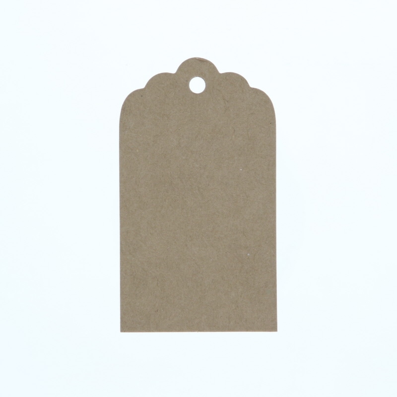 ペーパータグ　スカラップ　Ｓ　クラフト無地画像