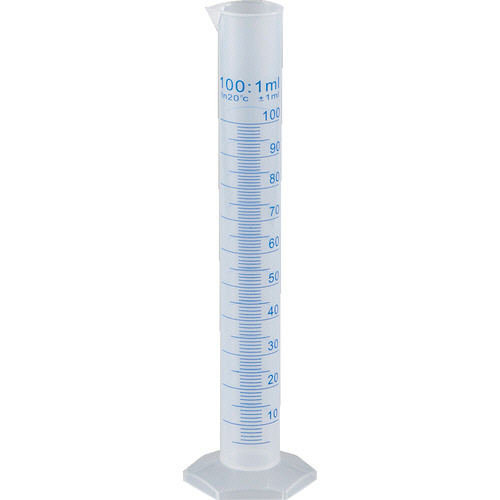 ﾒｽｼﾘﾝﾀﾞｰ PP製 青目盛付 100ml 1個画像