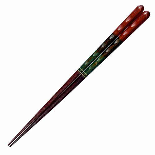 箸 20.5cm プレミアムアイ トラディショナルライン 八角翠玉 木製 天然木 漆 赤画像