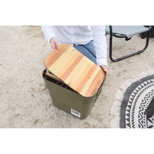 トランクカーゴ　テーブルトップ　20L対応 引き出しが開いて中身が見える状態
